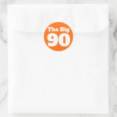 ビッグ90オレンジ誕生日 ラウンドシール (バッグ)