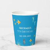 ビッグ9th Under The Sea誕生日写真コラージュ 紙コップ (裏面)