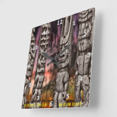 ビッグ・アイランドのティキ・トライバル会議 スクエア壁時計 (傾斜)