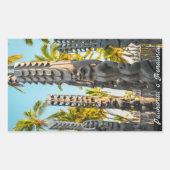ビッグ・アイランドハワイPu'uhonua o Honaunau Palms Tiki 長方形シール (正面)