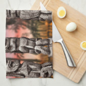 ビッグ・アイランド・ハワイのティキ・トライバル会議 キッチンタオル (四つ折り)