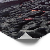 ビッグ・アイランド・ハワイの夕日の岩のポスター ポスター (角)