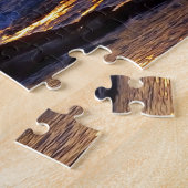 ビッグ・アイランド・ハワイの日没でカヌーを引き上げる ジグソーパズル (側面)