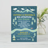 ビッグ・アドベンチャー素朴な山のフォークアートの赤ちゃんシャワー 招待状 (スタンド正面)