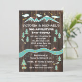 ビッグ・アドベンチャー素朴な山のフォークアートの赤ちゃんシャワー 招待状 (スタンド正面)