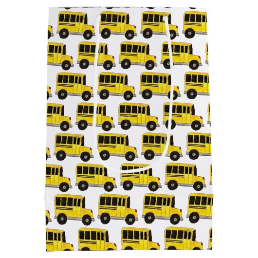 ビッグ・イエロースクールバス先生運転者教育 ミディアムペーパーバッグ (裏面)