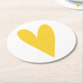 ビッグ・イエロー・ハート ラウンドペーパーコースター (アングル)