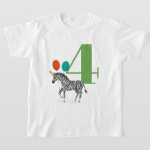 ビッグ・イヤー誕生日パーティーZebra Tシャツ (レイダウン)