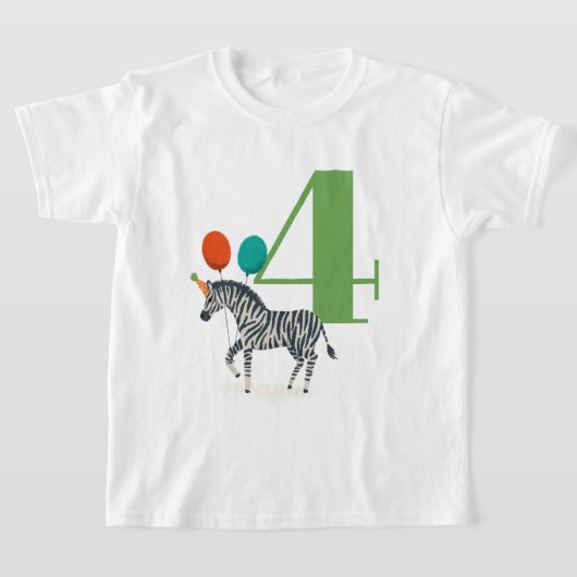 ビッグ・イヤー誕生日パーティーZebra Tシャツ (レイダウン)