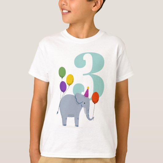 ビッグ・イヤー・バースデーパーティー・ゾウ Tシャツ (正面)
