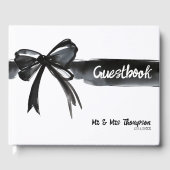 ビッグ・ウォーター・カラー・ボウズ・ブラックとホワイトモダンズ結婚 ゲストブック (正面)