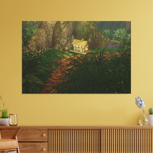 ビッグ・ウッズの小さな家のキャンバス印刷 キャンバスプリント (インサイチュ (リビング))