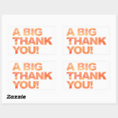 ビッグ・オレンジ・サンキュー 長方形シール (シート)
