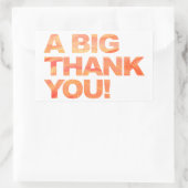 ビッグ・オレンジ・サンキュー 長方形シール (バッグ)