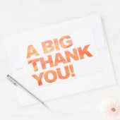 ビッグ・オレンジ・サンキュー 長方形シール (封筒)