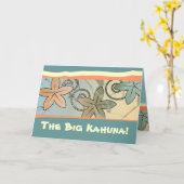 ビッグ·カフナ·ハワイアンの父の日のカード カード (黄色い花)