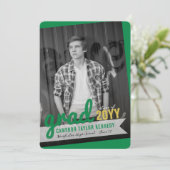 ビッグ・グラッド・スクライブズモダン写真卒業パーティー 招待状 (スタンド正面)