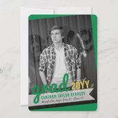 ビッグ・グラッド・スクライブズモダン写真卒業パーティー 招待状 (正面)