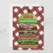 ビッグ グレアシー ハンバーガー サマー クックアウト レッド インビテーション (正面)