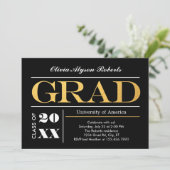 ビッグ·ゴエレガントールデン·レターズ卒業招待状 招待状 (スタンド正面)