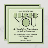 ビッグ·サンキュー·ユー·グリーン·リタイアメント·招待状 招待状 (正面/裏面)