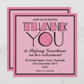 ビッグ·サンク·ユー·ピンク退職招待状 招待状 (正面/裏面)