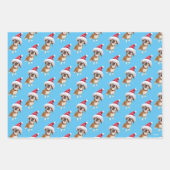 ビッグ·サンタハット犬 ラッピングペーパーシート (正面3)