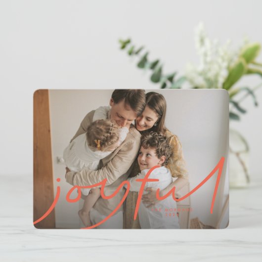 ビッグ・ジョイ・ホリデー・フォト・カード – 赤 カード (スタンド正面)