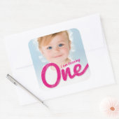 ビッグ・スケッチ・ワン・ガール1stバースデーパーティーお願い写真 スクエアシール (封筒)