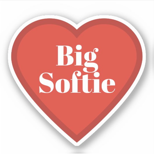 ビッグ ソフティ ハート - 共感できる気分ステッカー シール (正面)