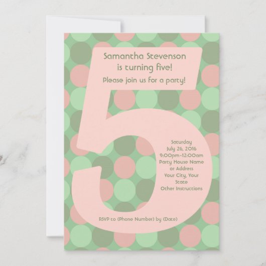 ビッグ・ナンバー5ガール第5回バースデーパーティー 招待状 (正面)