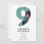 ビッグ・ナンバー9 Nine Photo 9th誕生日パーティー 招待状 (正面)