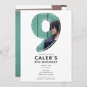ビッグ・ナンバー9 Nine Photo 9th誕生日パーティー 招待状 (正面/裏面)