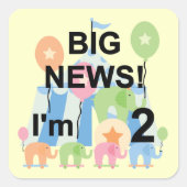 ビッグ・ニュース・サーカス誕生日Tシャツとギフト スクエアシール (正面)