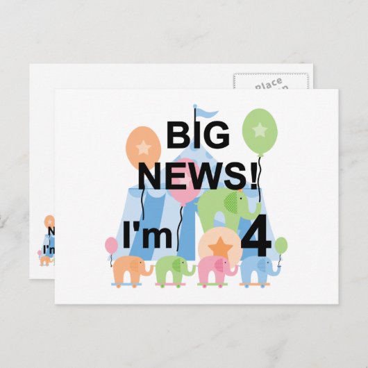 ビッグ・ニュース・サーカス4th誕生日Tシャツとギフト ポストカード (正面/裏面)