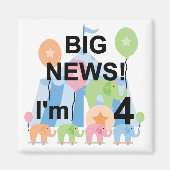 ビッグ・ニュース・サーカス4th誕生日Tシャツとギフト マグネット (正面)