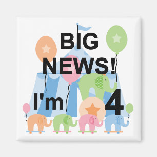 ビッグ・ニュース・サーカス4th誕生日Tシャツとギフト マグネット