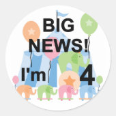 ビッグ・ニュース・サーカス4th誕生日Tシャツとギフト ラウンドシール (正面)