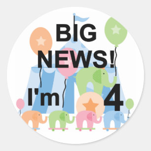 ビッグ・ニュース・サーカス4th誕生日Tシャツとギフト ラウンドシール