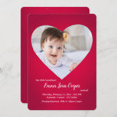 ビッグ·ハート·フォト·バースの発表 招待状 (正面/裏面)