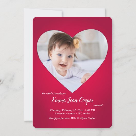 ビッグ·ハート·フォト·バースの発表 招待状 (正面)