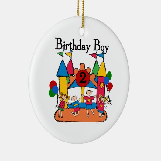 ビッグ・バウンスボーイ誕生日Tシャツとギフト セラミックオーナメント (右)