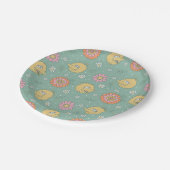 ビッグ・バード |良好な雰囲気フローラルパターン ペーパープレート (アングル)