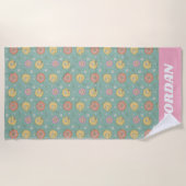 ビッグ・バード | Good Vibesフローラ |名前の追加 ビーチタオル (正面)
