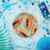 ビッグ・パパイヤ水絵画色のトロピカルフルーツ ペーパープレート (パーティー)