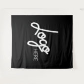 ビッグ・ビジネス・ロゴモダンミニマルなブラック背景 タペストリー (正面(横))