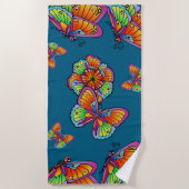 ビッグ・ビューティフル・バタフライ ビーチタオル (正面)