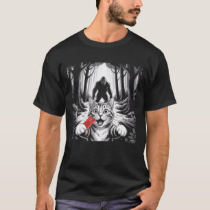 ビッグ・フットでビックビックキャットセルフィーをサスカッチ Tシャツ