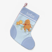 ビッグ・ブラウン・クマ・救済リトル・イエロー・ベア スモールクリスマスストッキング (正面 (吊り時))