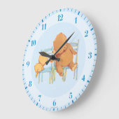 ビッグ・ブラウン・クマ・救済リトル・イエロー・ベア ラージ壁時計 (傾斜)